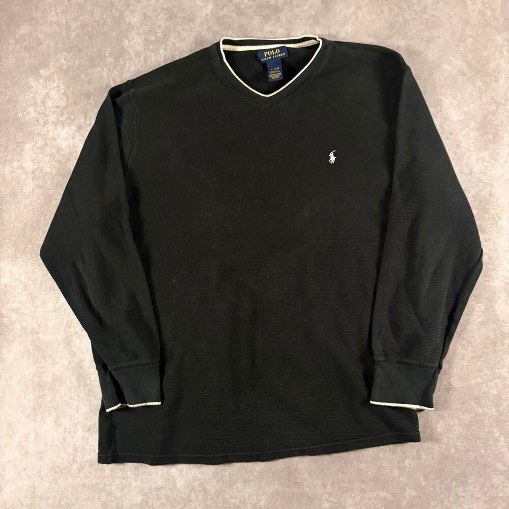 polo ralph lauren black long sleeve thermal